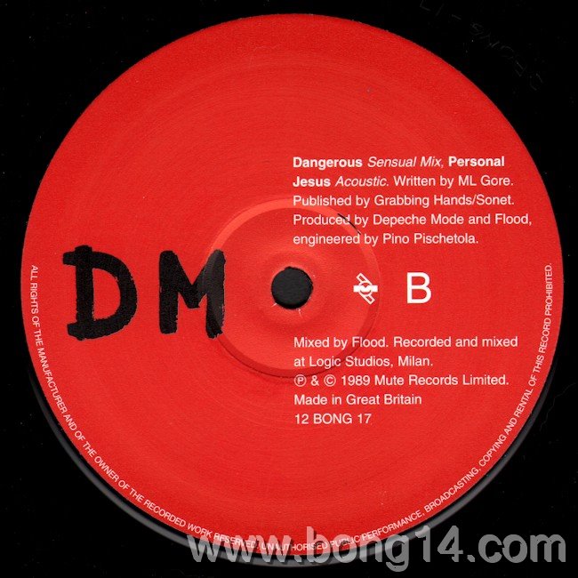 Depeche Mode Personal Jesus + Dangerous Original Glossy DM 7 Inch Vinyl  NM/EX - FinePop